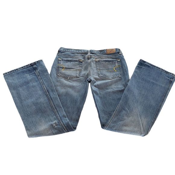 American Eagle Hipster Fit Frayed Look Light Blue Wash Women's  4 Reg - Picture 4 of 15